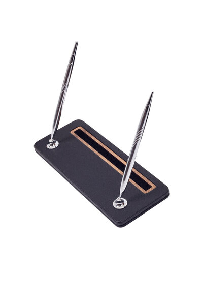 Turgut Office Δερμάτινη Μονάδα Στυλό Pera με Μαύρη Ξύλινη Λεπτομέρεια