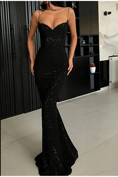 sarebutik Rochie de seară cu detaliu de spate cu bretele subțiri, model pește...