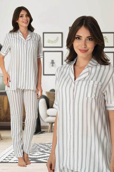 by İGP Pamuk komad kratkih rukava Na dugmad sprijeda set pidžama za trudnice