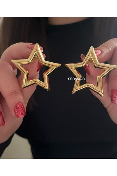 SERAMOR Big Star Steel Earrings