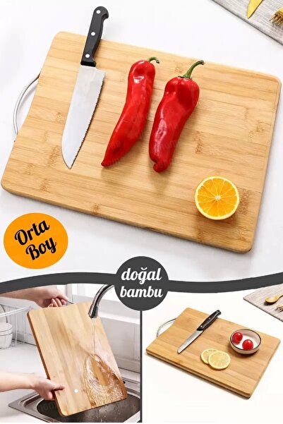 Berdina Home لوح تقطيع من الخيزران، مقبض فولاذي فاخر، صينية تقديم الجبن، اللح...