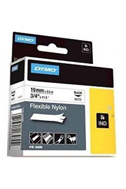 Dymo Rhinopro Esnek Naylon 19mmx3,5m Beyaz-siyah