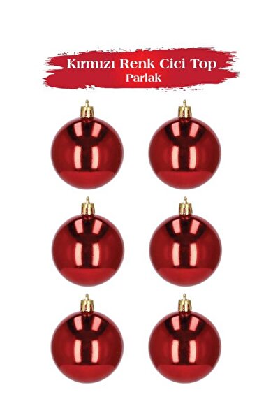 HKNYS Christmas Ball Ornament 4 cm Bright Red Set of 6