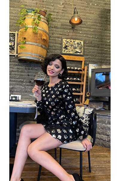 AYLİMODA Pullu Elbise