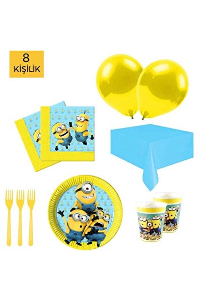 Minions Doğum Günü Ekonomik Parti Seti 8 Kişilik