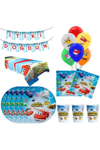 Parti Evreni Harika Kanatlar Doğum Günü Seti 8 Kişilik