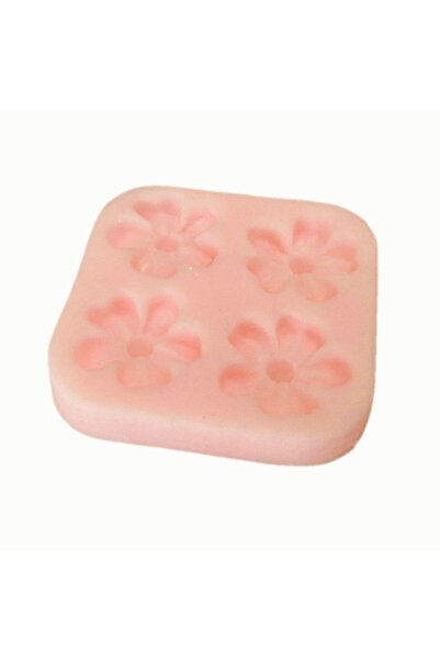 morlalem m 4'lü, Dörtlü Mini Minyatür Çiçek Silikon Kalıp K-1309, Kokulu Taş Sabun Alçı Mum Kalıbı