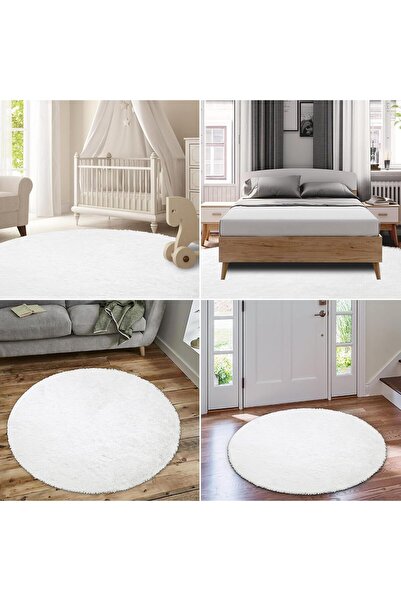 Vila Nova Home Peluş Yumuşak Yuvarlak Kaymaz Taban Yıkanabilir Halı