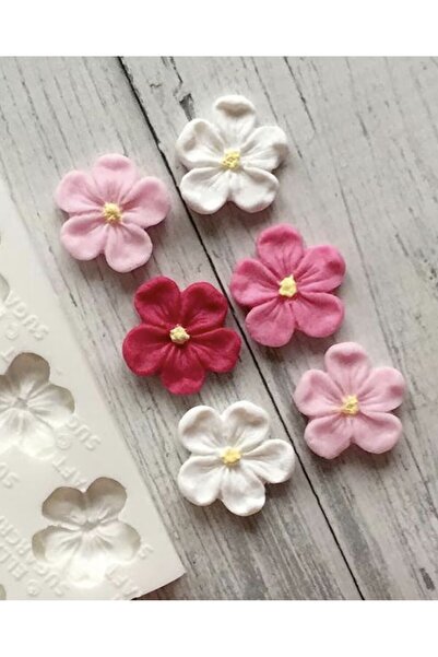 morlalem m 4'lü, Dörtlü Mini Minyatür Çiçek Silikon Kalıp K-1309, Kokulu Taş Sabun Alçı Mum Kalıbı