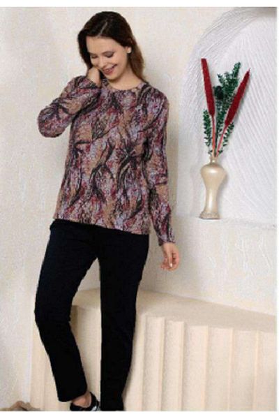 DONWEAR Costum de pijama cu guler zero cu model Tie Dye 7704