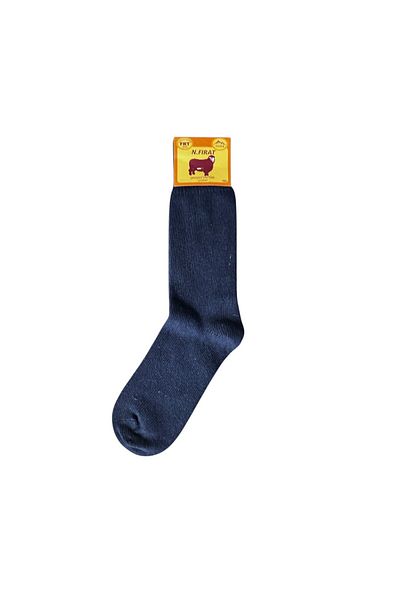 FIRAT Plain Navy Blue Burgundy Melange Wool Winter Men's Socks - 3 Pairs