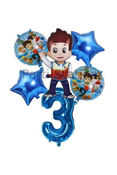 Parti Station Paw Patrol Ryder 3 Yaş Lacivert Balon Set Paw Patrol Ryder Kons...