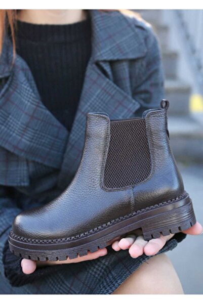 EREN SHOES BAG (CHELSEA) Kahve Gerçek Deri Bot