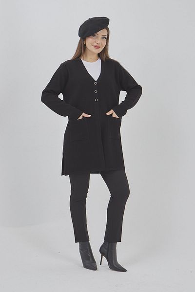 Fresh&Moda Women's Araboy Knitwear Seasonal Pocket Stretchy Lycra Cardigan