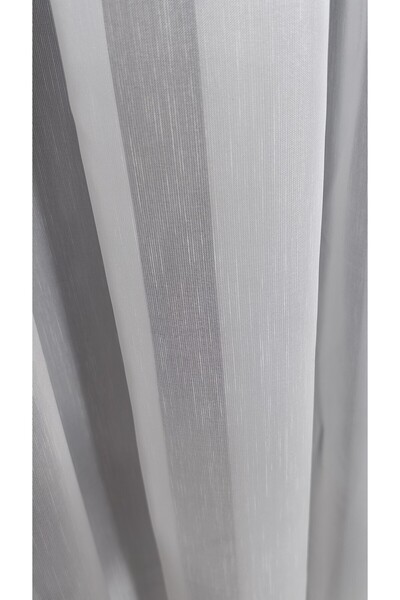 Yuka Linen Bamboo Tulle Curtain - 1/3 Close Pleat, Non-Wrinkle Iron, Leaded Skirt