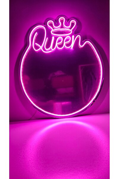 Master Ledli Ayna Queen Yazılı Neon Ledli Peksi Ayna