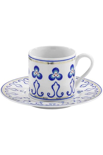 STOREMAX Ntwork Porcelain Çintemani 9727 Standard 6-Person 12-Piece Coffee Cup Set, 90 ml Art 10872