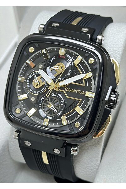 Quantum Siyah Silikon Kordon Fonksiyonlu Erkek Kol Saati