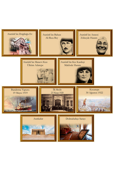 TELLGRAF ملصقات ملخص السيرة الذاتية لأتاتورك (25x35 سم)