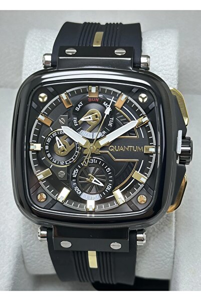 Quantum Siyah Silikon Kordon Fonksiyonlu Erkek Kol Saati