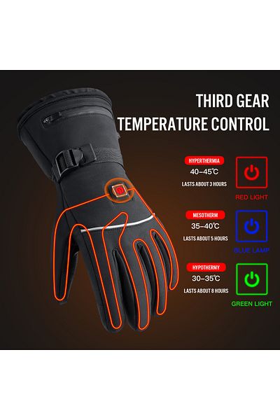 Stavye Heated Ski Gloves - Waterproof Non-Slip Silicone Design Ski & Snowboard Gloves