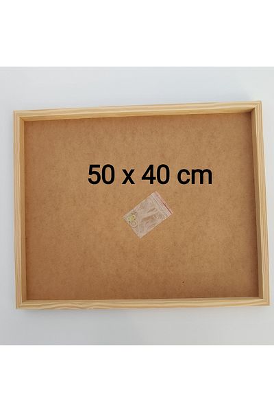 Oduncudünyası 50X40 cm Wood Framed Board Raw (Without Glass - Backrest Fixed)