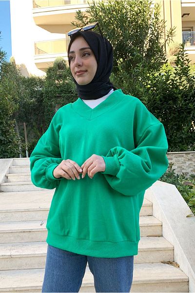 Moda Rosa 24K403600 BENETTON - SOUL V-NECK SWEAT WITH CHARDON