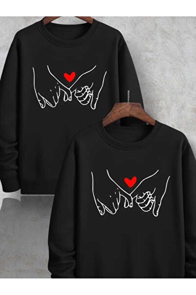 WOODROFFE سويت شيرت برقبة دائرية مطبوع عليه Love - بدلة كومبو، عيد الحب (الكم...