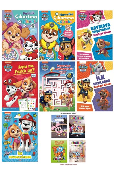Beta Yayınları Paw Patrol Boyama ve Aktivite Kitapları 7 Adet İle 4 Adet Gumball Boyama Kitabı Hediye 16 Syf