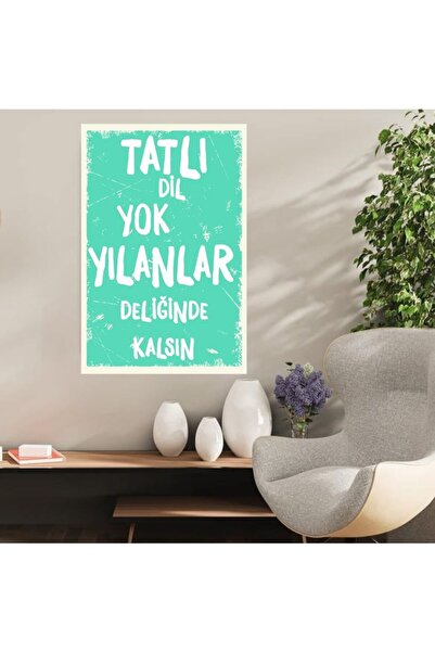 DURUSOY Ρετρό ξύλινη αφίσα από MDF - Αστεία αποφθέγματα, γραφές τοίχου, τοπία...