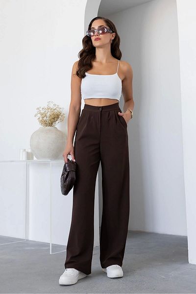 PALAZZO Foster High Waist Lycra Palazzo Fabric Pants, Stretch Fabric Trousers