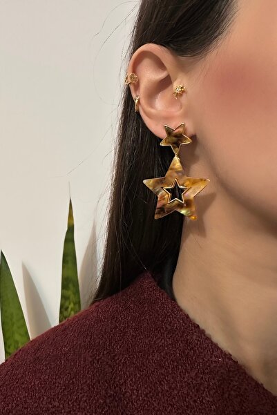 Okko Store Leopar Desenli 2'Li Küpe