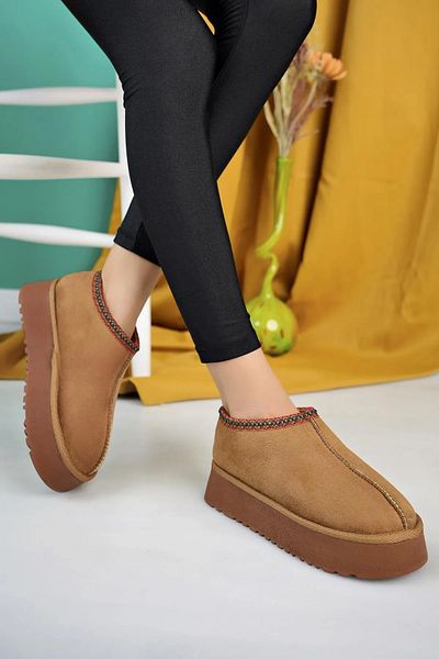 Saks Gardrop Γυναικείες παντόφλες από καστόρι με χοντρή σόλα με τρίχες