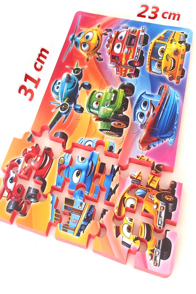 EVAKANCA 35 Parçalı Kalın EVA Puzzle 4-5 Yaş Yapboz Araçlar