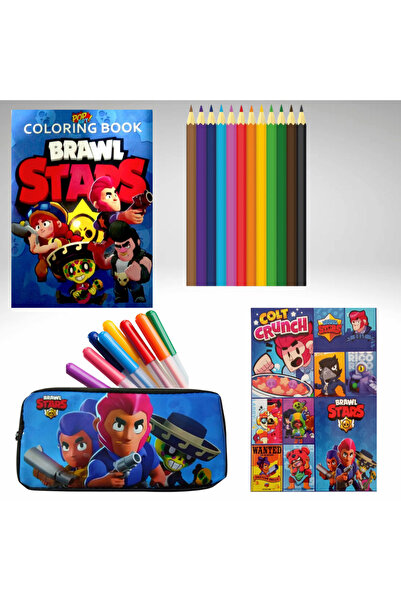 booddie Brawl Stars Stickerlı Arka Kapak Maskeli Boyama Kitabı ,kalem Kutusu,...