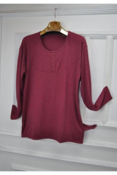 elma abone Copy - Large Size Wool Combed Cotton Blouse-Peach