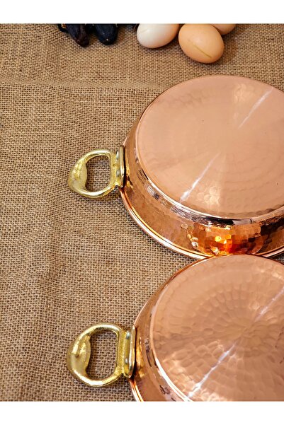 modabakir Copper Pan, Copper Egg Sahani, Real Thick Copper Pan 14-16 cm