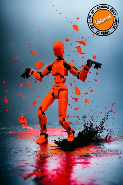 Dummy13 Orange Black Action Figure All Joints Movable Figure Toy 1Pcs