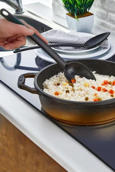 MasterCar Luxury Teflon Coating Serving Set of 4 - Fireproof and Nonstick Scoop, Colander, Spatula and Spoon