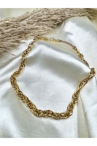 Eylülün Takısı Gold Color Twisted Necklace
