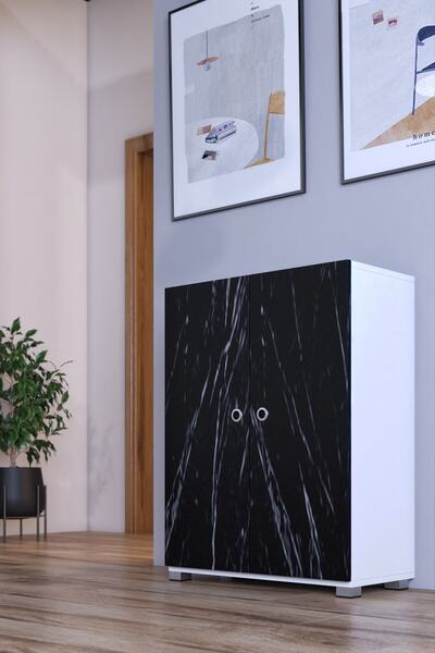 moka park avm Prenses Çok Amaçlı Ayakkabı Dolabı Siyah Beyaz