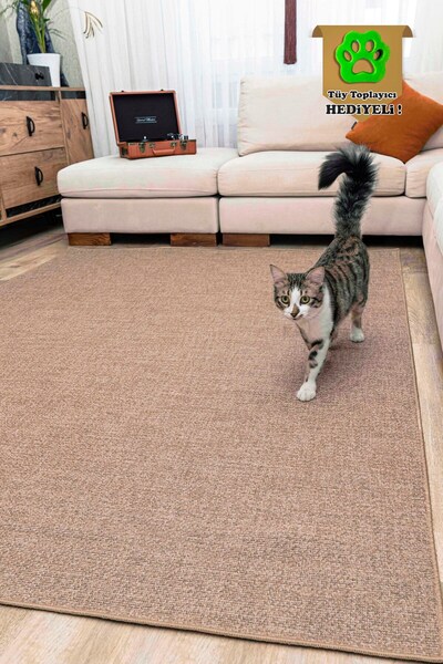 MELARİS HALI Kedi Köpek Evcil Hayvan Halısı Kolay Temizlenebilir Naturel Jüt Halı Örme Kilim