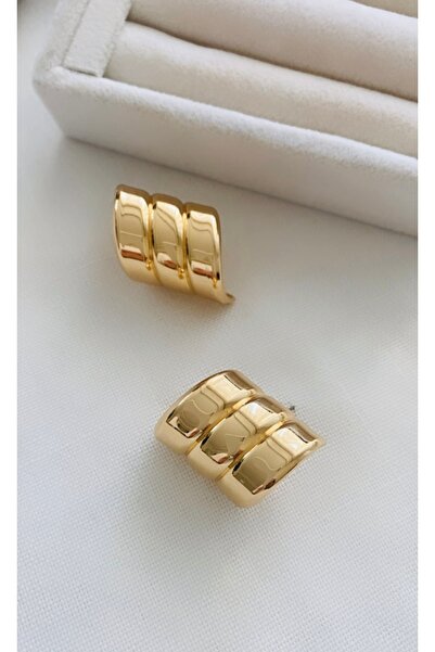 VNS Accessories S Model Curved Triple Look Earrings