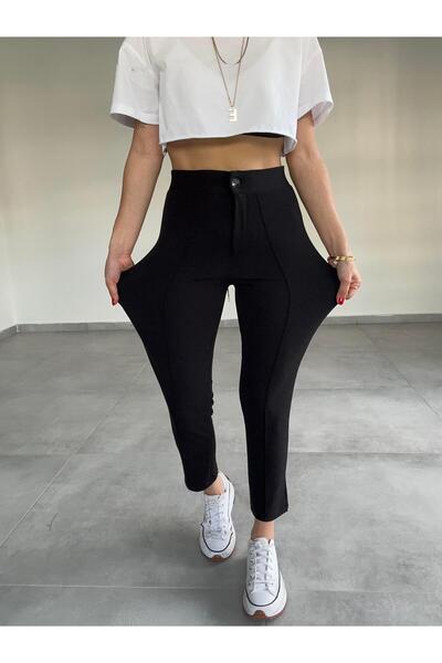 Paw Garage Çimalı Dar Paça Palazzo Pantolon, En Boy Likralı, 36-50 Beden Arası