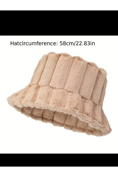 Betülce Pălărie cu inimă de blană de pluș cu dungi Trend