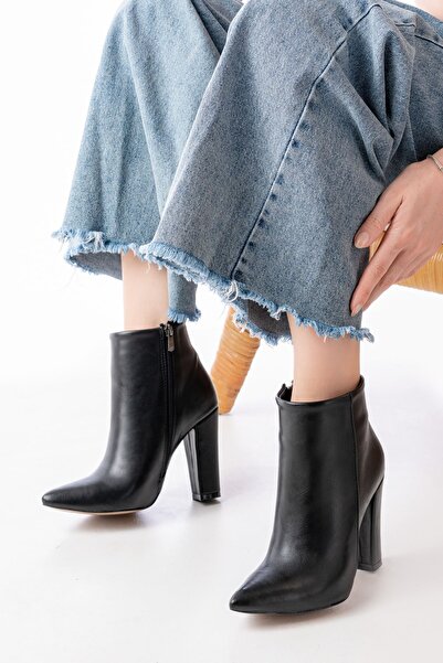 Mida Shoes Vrt-4801 Siyah Deri Kadın Bot