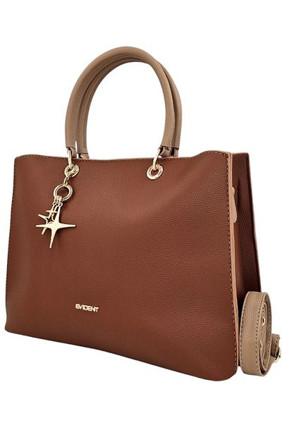 Evident Tan Color Women's Hand and Shoulder Bag with Star Accessories