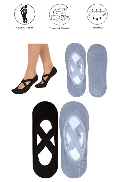 marufshop Чорапи за йога, пилатес, фитнес, танци и спорт с неплъзгаща се подм...