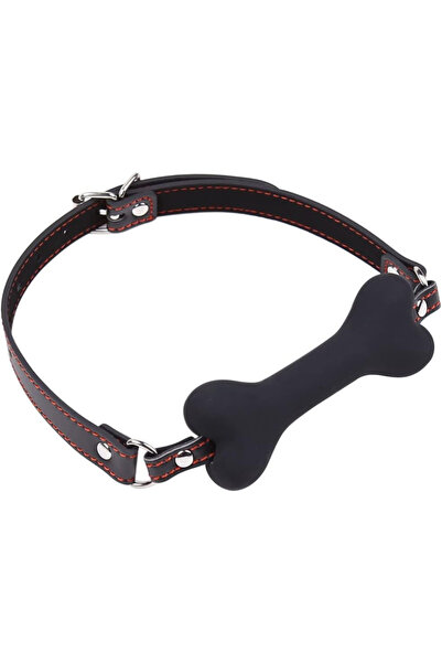 Genel Markalar Fetish Beginner Deri Kemerli Yumuşak Silikon Siyah Köpek Kemiğ...