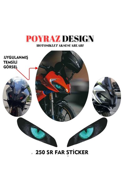 Genel Markalar CFMOTO 250 SR UYUMLU FAR KAPLAMA STİCKER MAVİ